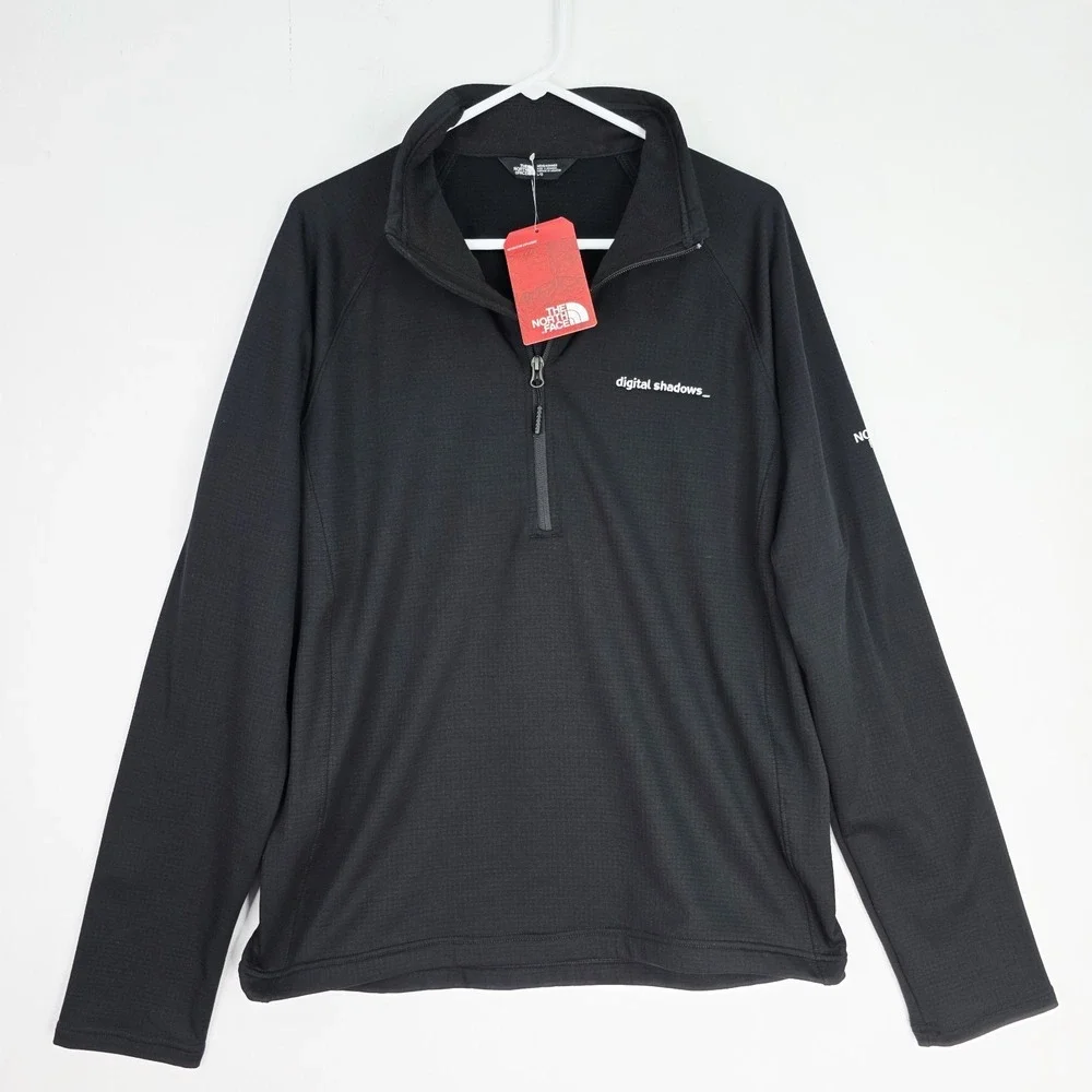 NWT The North Face Mens L NF0A47FB Mountain Peaks 1/4 Zip Fleece Digital Shadows
